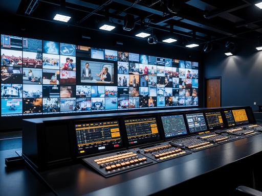 AI智能直播系统界面，显示直播间管理和互动功能，左侧观众列表右侧直播控制面板