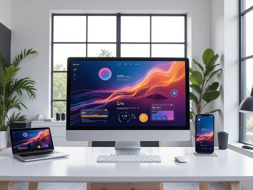 AI工作流系统界面，显示自动化流程设计和任务管理，带有图表和进度条的现代化工作台界面